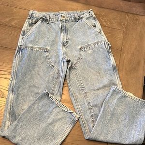 Mens carhartt double knee jeans size 34x32 loose fit